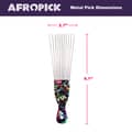 Afropick Metal Black Hair Pick for Natural Curly Long Thick Hair Afro Pick Comb - Thumbnail 2