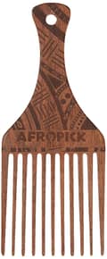 Afropick Wood Hair Pick for Long Thick Curly Afro Hair - Thumbnail 1