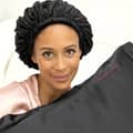 Hair Bonnet for Thick Natural Curly Hair | No Slip No Stain Satin Velvet Sleep - Thumbnail 3