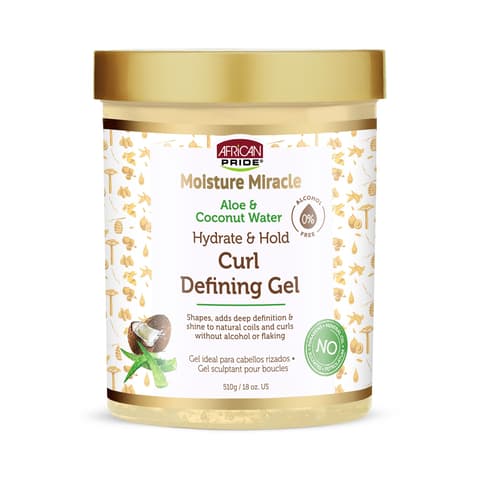 African Pride Moisture Miracle Hydrate Hold Curl Defining Gel for Curly Coily