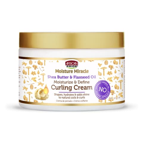 African Pride Moisture Miracle Shea Butter Flaxseed Oil Curling Cream Shapes