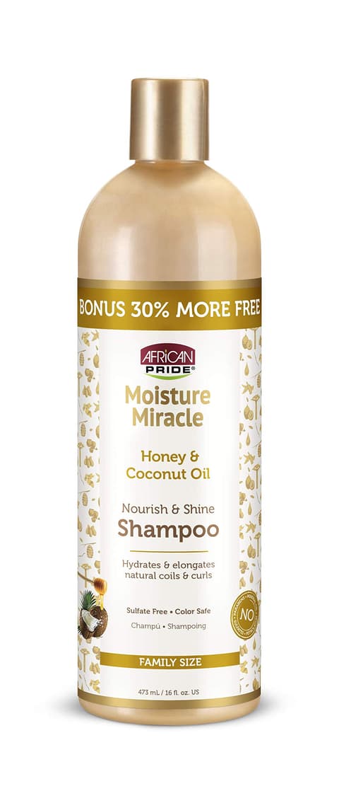 African Pride Moisture Miracle for Natural Coils Curls Nourishes Shines Sulfate