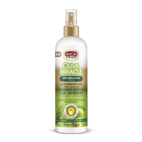 African Pride Olive Miracle 7 In 1 Leave In Moisture Restore Hair Curl