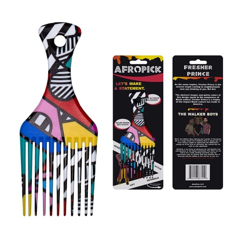 Afropick Anti Static Plastic Black Hair Pick for Natural Curly Long Thick Hair