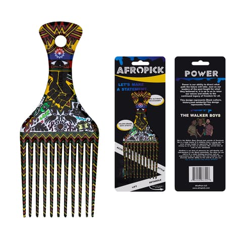 Afropick Anti Static Plastic Black Hair Pick for Natural Curly Long Thick Hair