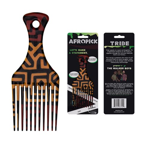 Afropick Anti Static Plastic Black Hair Pick for Natural Curly Long Thick Hair