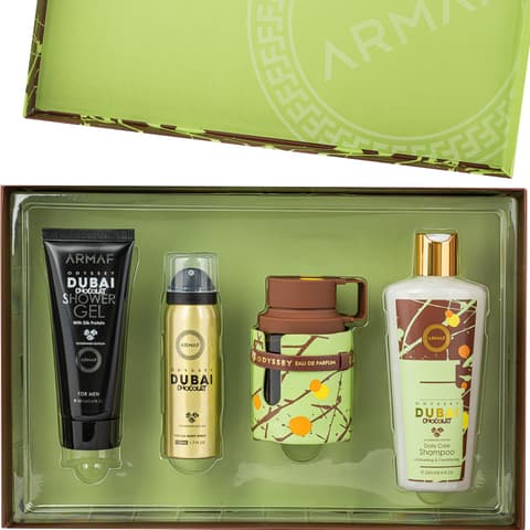 Armaf Odyssey Dubai Chocolate +3.4bl+1.7deo+8.4shampoo For Men EDP Spray 3.4 oz