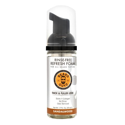 Beard Guyz Rinse‑free Refresh Foam Waterless Beard Cleanser Refresher No‑rinse