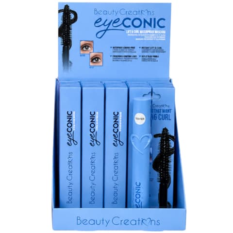 (23-pack) Beauty Creations - Eyeconic Lift and Curl Waterproof Mascara, Silicone Wand, Peptide and Vitamin E, 6.5 g, 0.23 oz
