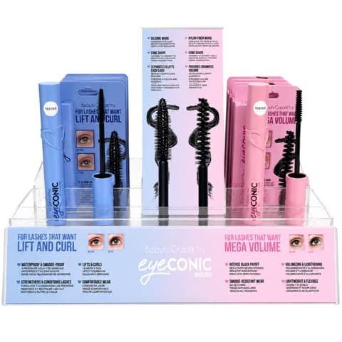 (23-pack) Beauty Creations - Eyeconic Mega Volume Mascara, Nylon Fiber Wand, Smudge-Resistant, Natural Wax Blend, 7 g, 0.25 oz
