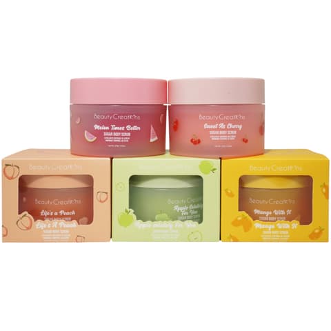 (4-pack) Beauty Creations - Sweet Dose Sugar Body Scrub, Melon Times Better, Watermelon Scented, 270 g