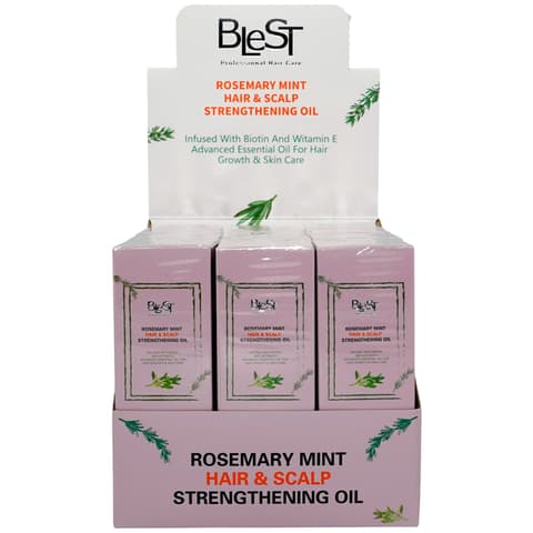 (12-pack) Blest Rosemary Mint Hair & Scalp Strengthening Oil