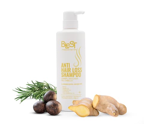 (6-pack) BLEST PROFESSIONAL Anti Hair Loss Shampoo – Strengthening Hair Growth with Biotin, Ginger & Rosemary – Daily Use Shampoo for Thinning Hair for Women and Men – 500ml