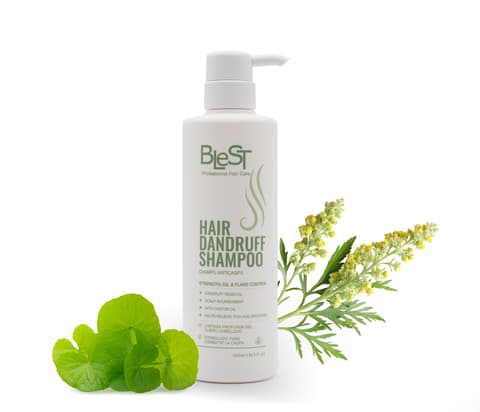 (6-pack) BLEST PROFESSIONAL Hair Dandruff Shampoo – Botanical Shampoo for Dry Itchy Scalp – Daily Use Hair Shampoo for Women and Men with Castor Oil – 500ml