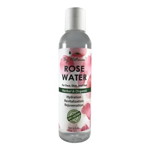 By Natures Rose Water for Face Skin and Hair 6 oz