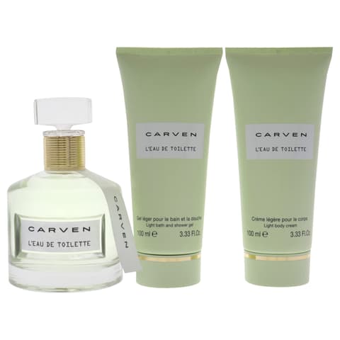 CARVEN L'EAU DE TOILETTE(W)(LI)3PC SET(3.3oz EDT SP,3.3oz Body Cream,3.3oz Bath&Shower Gel)
