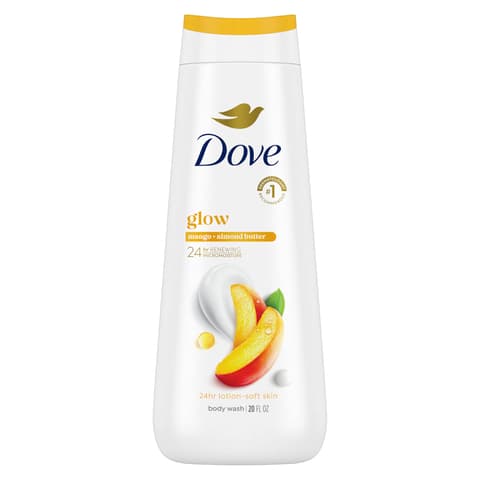Dove Body Wash Glow Mango Almond Butter for 24hr Lotion Soft Skin Moisturizing