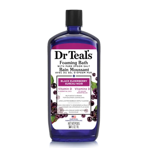 Dr Teal's Foaming Bath With Pure Epsom Salt Black Elderberry With Vitamin D 34