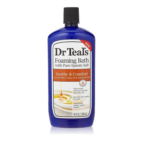 Dr Teal's Foaming Bath With Pure Epsom Salt Soothe Comfort With Oat Milk Argan