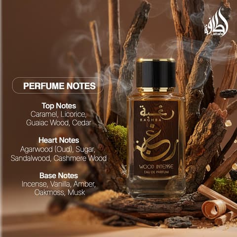 Raghba Wood Intense By Lattafa For Men EDP 3.4 oz