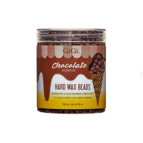 Gigi Hard Wax Beads for Hair Removal Chocolate Scented Strip Free for Face Body