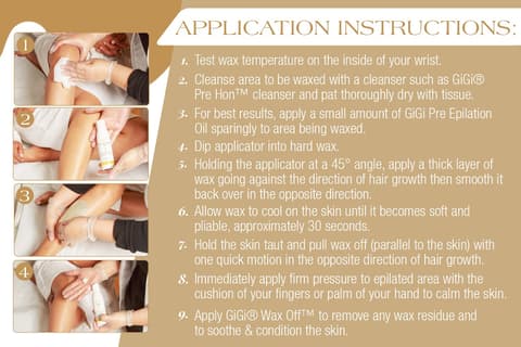 Gigi Vanilla Scented Hard Wax Beads for Hair Removal Face Body and Sensitive