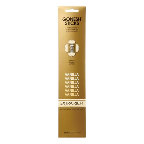 Gonesh Incense Sticks Extra Rich Collection Vanilla 20 Piece