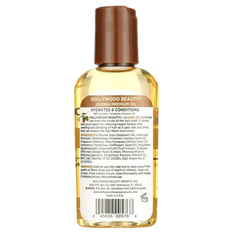 Hollywood Beauty Jojoba Hair Oil Light Non Greasy Hydrates Conditions Hair Anti