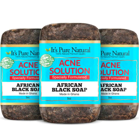 It's Pure Natural African Black Soap Bars With Acne Solution Organic Raw Soap
