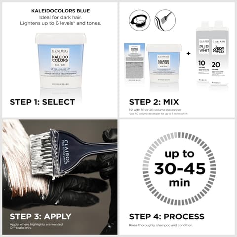 Clairol Professional Kaleidocolors Blue . Hair Lightener for Dark Hair 1 oz