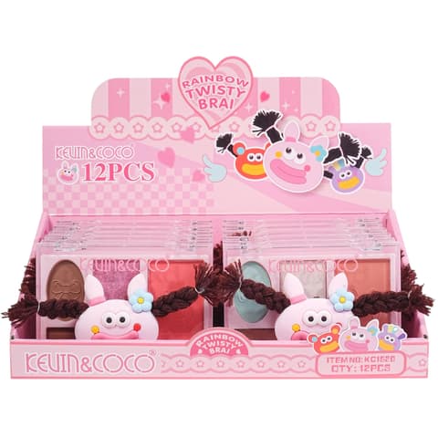 (12-pack) Kevin & Coco Rainbow Twisty Brai Pink