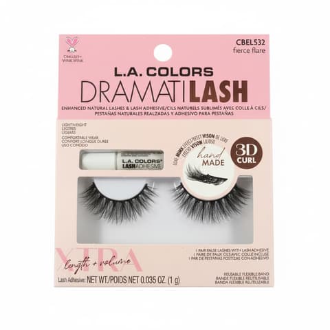 (6-pack) Luxe Mink Effect False Lashes with Adhesive by L.A. Colors Cosmetics
