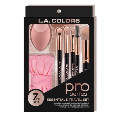 (4-pack) L.A. COLORS Pro Series - 7pc Essentials Travel Set, Pro Series - 7PC Essentials Travel Set CBR430W