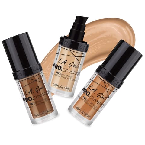 (12-pack) L.A. Girl Pro Coverage Liquid Foundation, Nude Beige, 0.95 Fl Oz