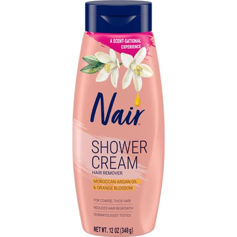 Nair Shower Cream Quick and Easy Hair Removal Cream With Moroccan Argan Oil and