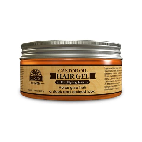 Okay Men Castor Oil Hair Gel Castor Oil Gel Strong Hold Shine Pomade for