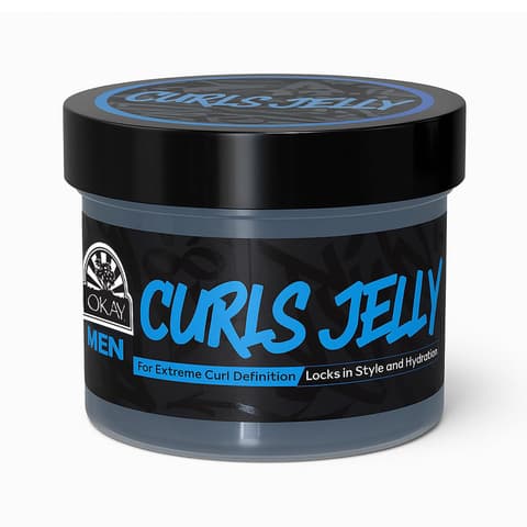 Okay Men’s Curls Jelly Curl Defining Gel Frizz Control Lightweight Long Lasting