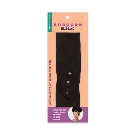 Women’s Fashion Headband for Natural Curly Hair | No Slip 3 Snap Adjustable