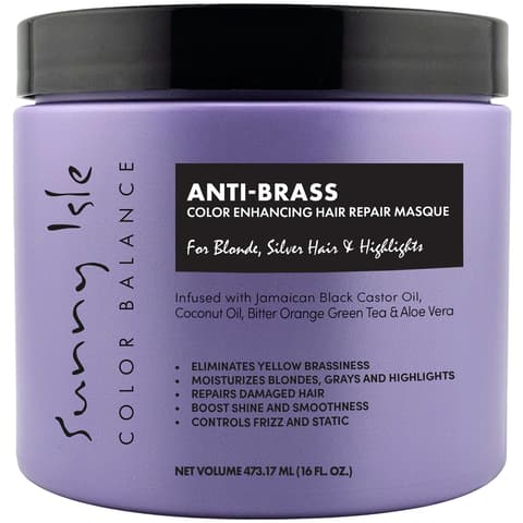 Sunny Isle Anti Brass Color Enhancing Purple Hair Repair Masque | Neutralizes