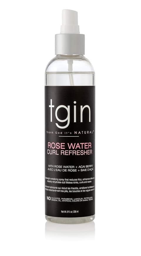 Tgin Rose Water Curl Refresher Curl for Curly Coily and Wavy Hair Tgin Hair