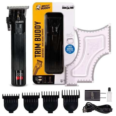 The Cut Buddy Trim Buddy Cordless Beard Hairline Trimmer With 4 Guards +