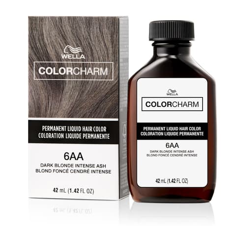 Colorcharm Permanent Liquid Hair Color for Gray Coverage| 6aa Ash Blonde | 1.4