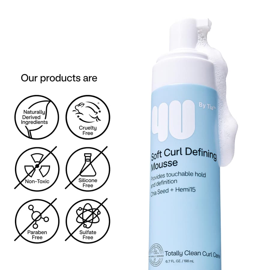 4u By Tia Soft Curl Defining Mousse 3a 4c Hair Foam Formulated With Chia Seed