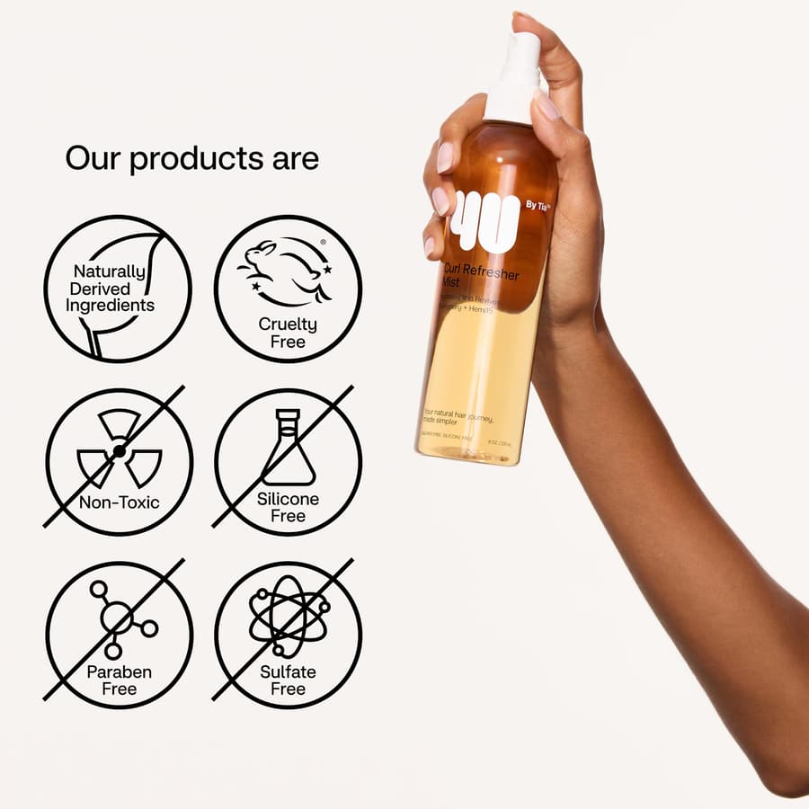 4u By Tia Curl Refresher Mist for Curly Kinky Coily 3a 4c Hair Rosemary and