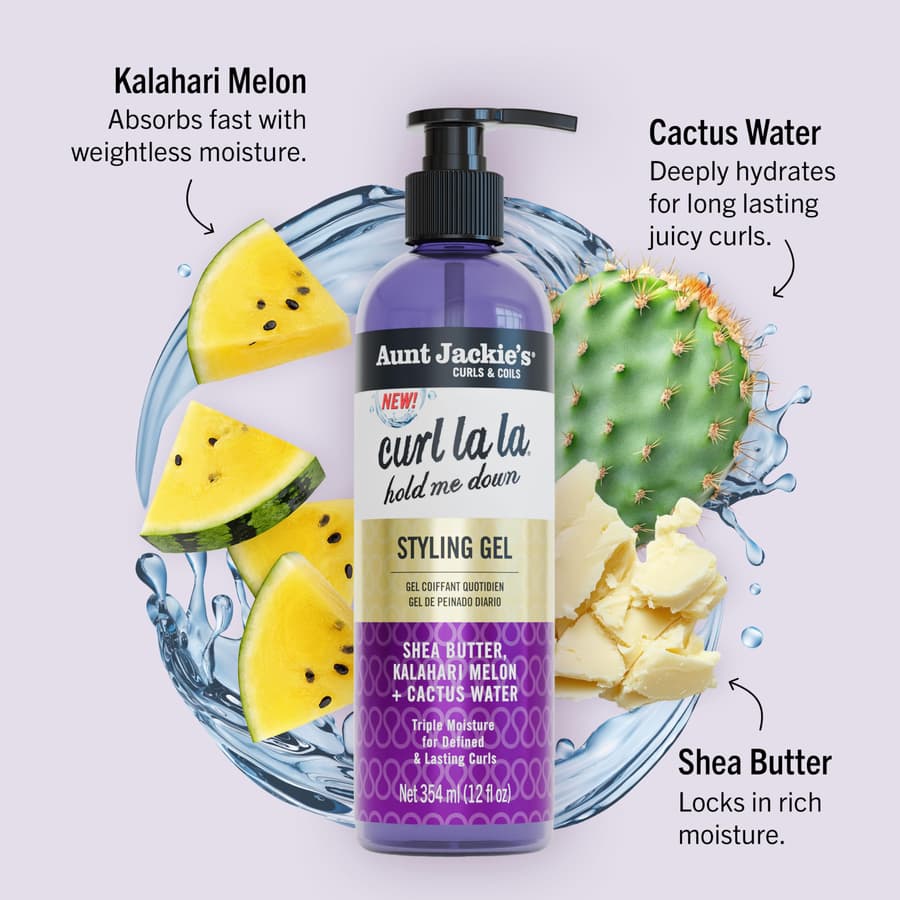 Aunt Jackie's Curls Coils Curl la la Hold Me Down Styling Gel 12 Fl Oz Triple