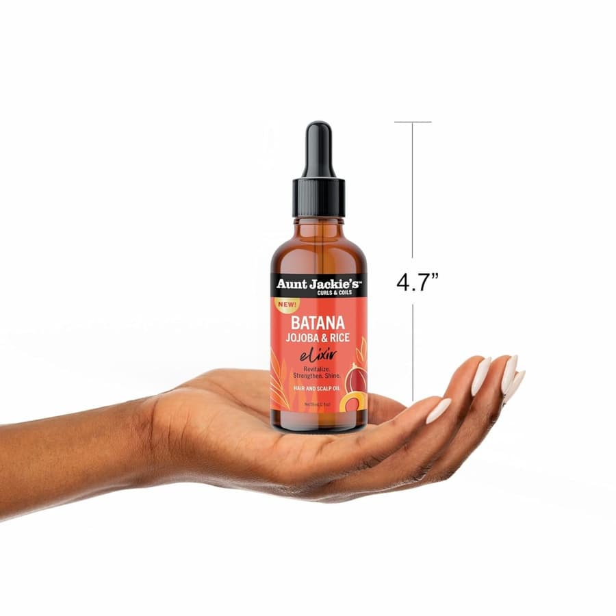 Aunt Jackie's Curls Coils Batana Jojoba Rice Elixir Hair and Scalp Oil 2 Fl Oz