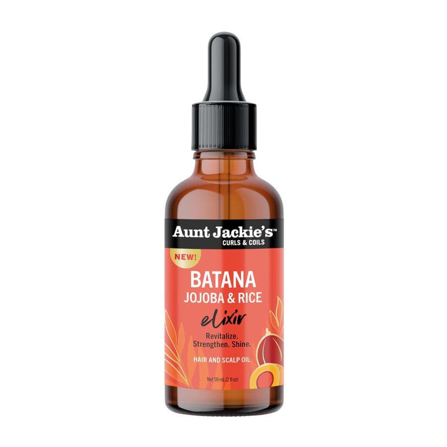 Aunt Jackie's Curls Coils Batana Jojoba Rice Elixir Hair and Scalp Oil 2 Fl Oz