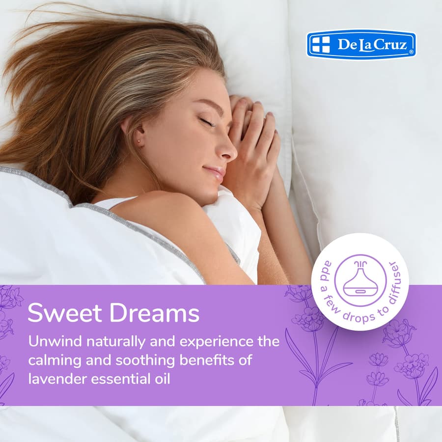 De la Cruz Lavender Essential Oil Steam Distilled 100% Pure Lavender Oil for