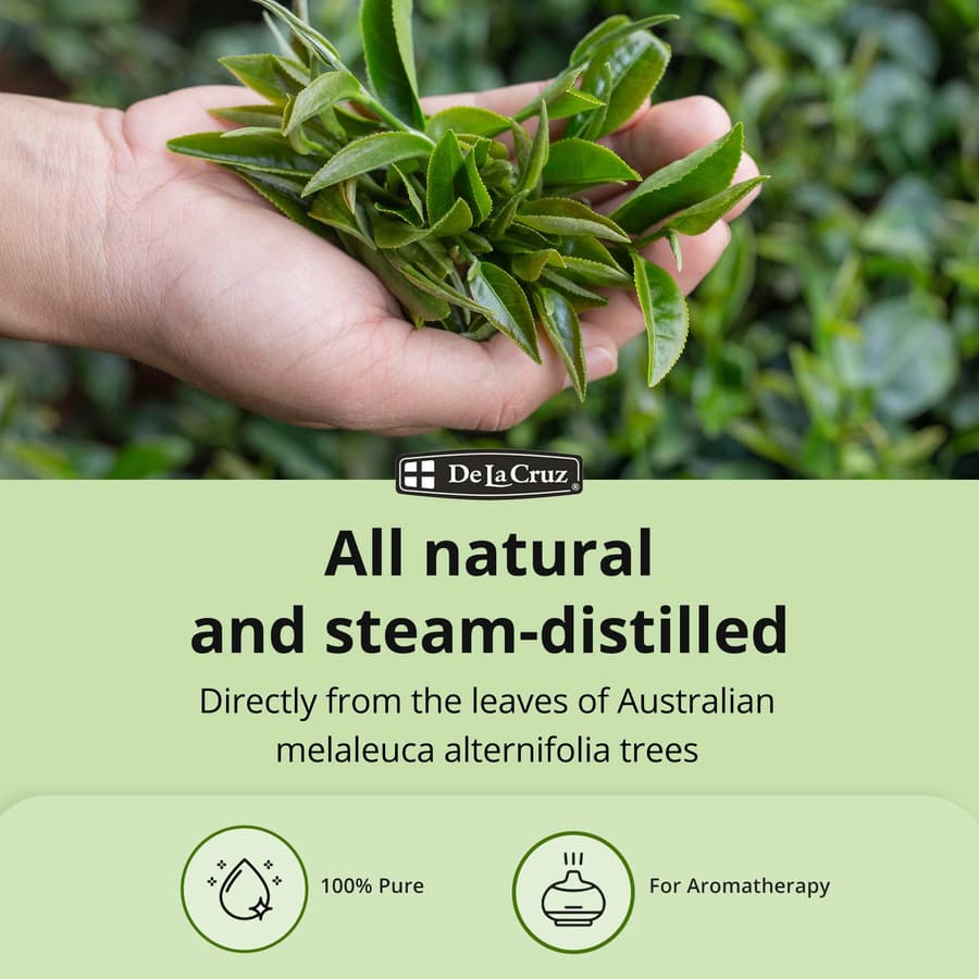 De la Cruz 100% Pure Tea Tree Essential Oil From Australia Steam Distilled for