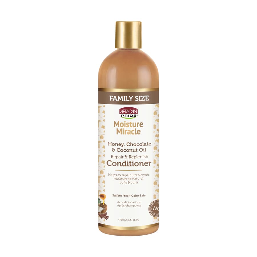 African Pride Moisture Miracle for Natural Coils Curls Nourishes Shines Sulfate